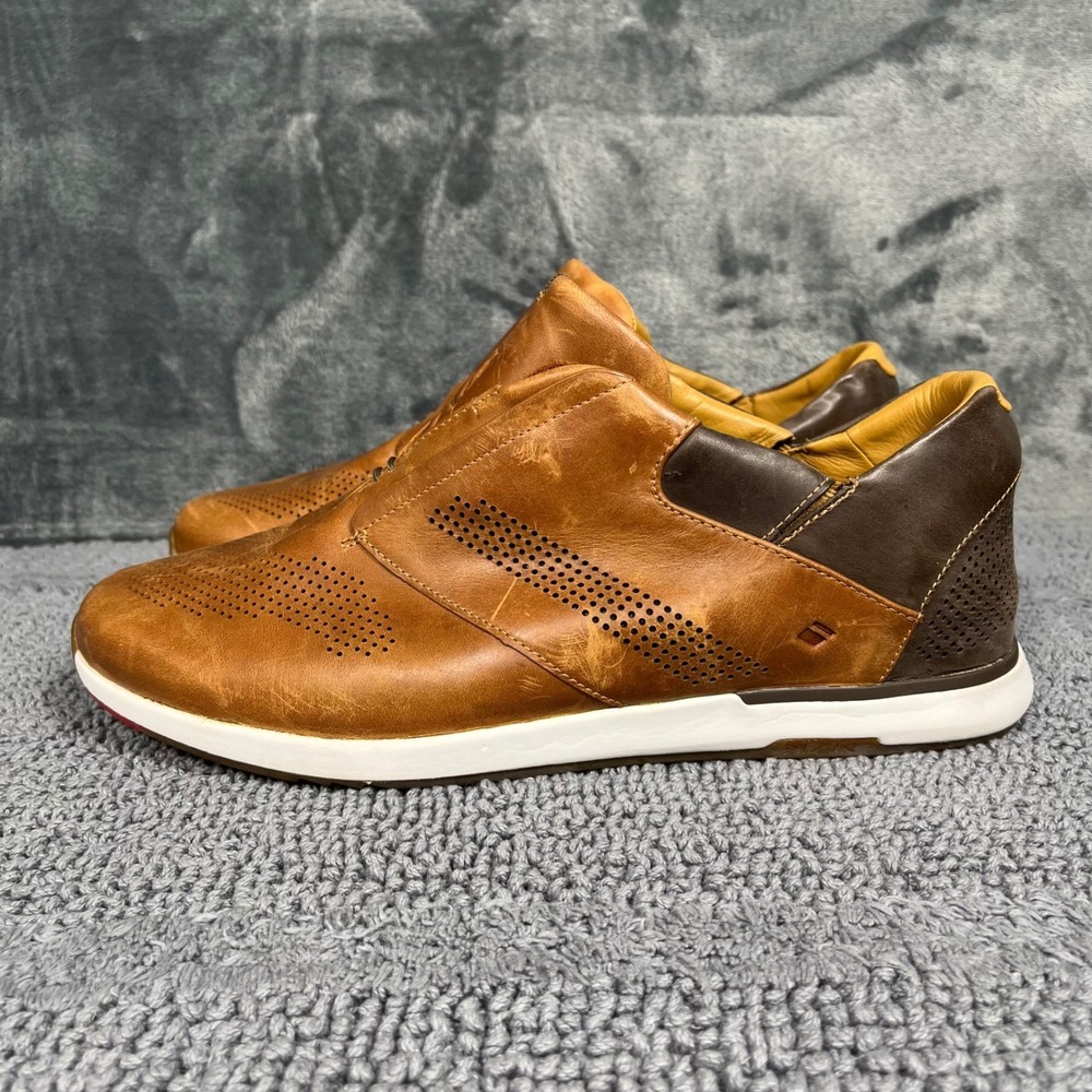 Kizik Men 11.5 M Madrid Leather Hands Free Slip On Sneakers Brown G8JB1 M0301DT